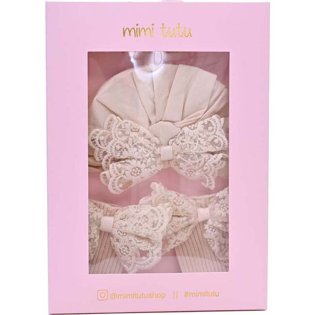 Lace Bow Gift Set, Beige - Mixed Gift Sets - 3