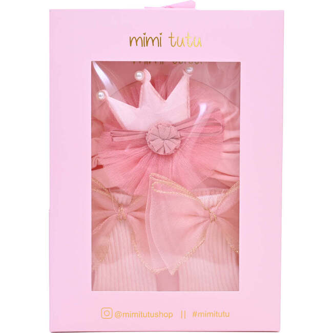 Bow & Flower Crown Gift Set, Pink - Mixed Gift Sets - 3