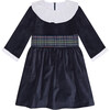 Navy Nola Velvet Girl Dress - Dresses - 1 - thumbnail