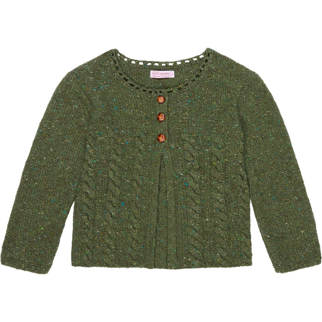 Light Olive Mela Merino Girl Cardigan