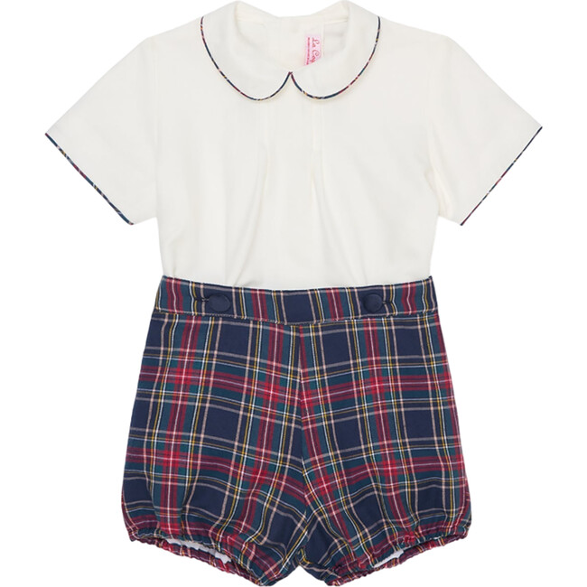 Baby Boy Navy Tartan Pablo Set