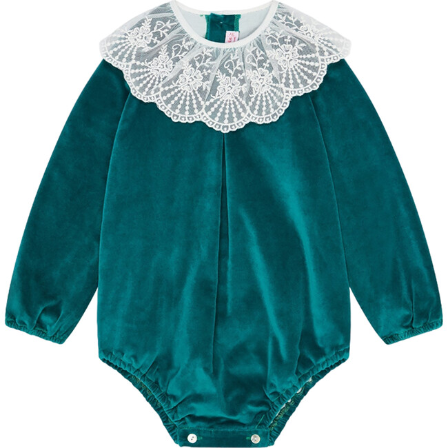 Baby Emerald Lucia Velvet Romper