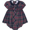 Baby Navy Tartan Arcadia Hand-Smocked Set - Dresses - 1 - thumbnail