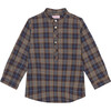 Blue Check Mateo Long Sleeve Boy Shirt - Shirts - 1 - thumbnail