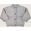 Merino Wool Baby Cardigan, Light Heather Gray - Cardigans - 1 - thumbnail