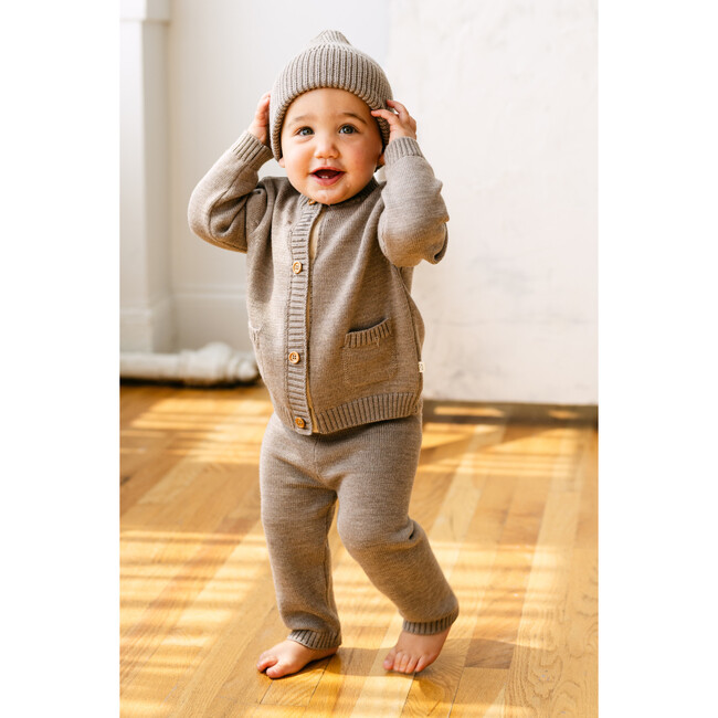 Merino Wool Baby Gift Set, Heather Brown - Mixed Apparel Set - 2