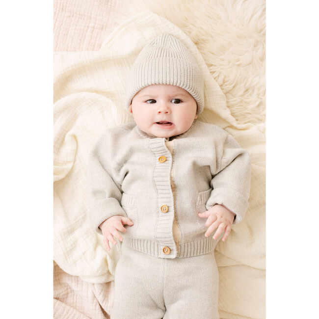 Merino Wool Baby Gift Set, Light Heather Gray - Mixed Apparel Set - 3