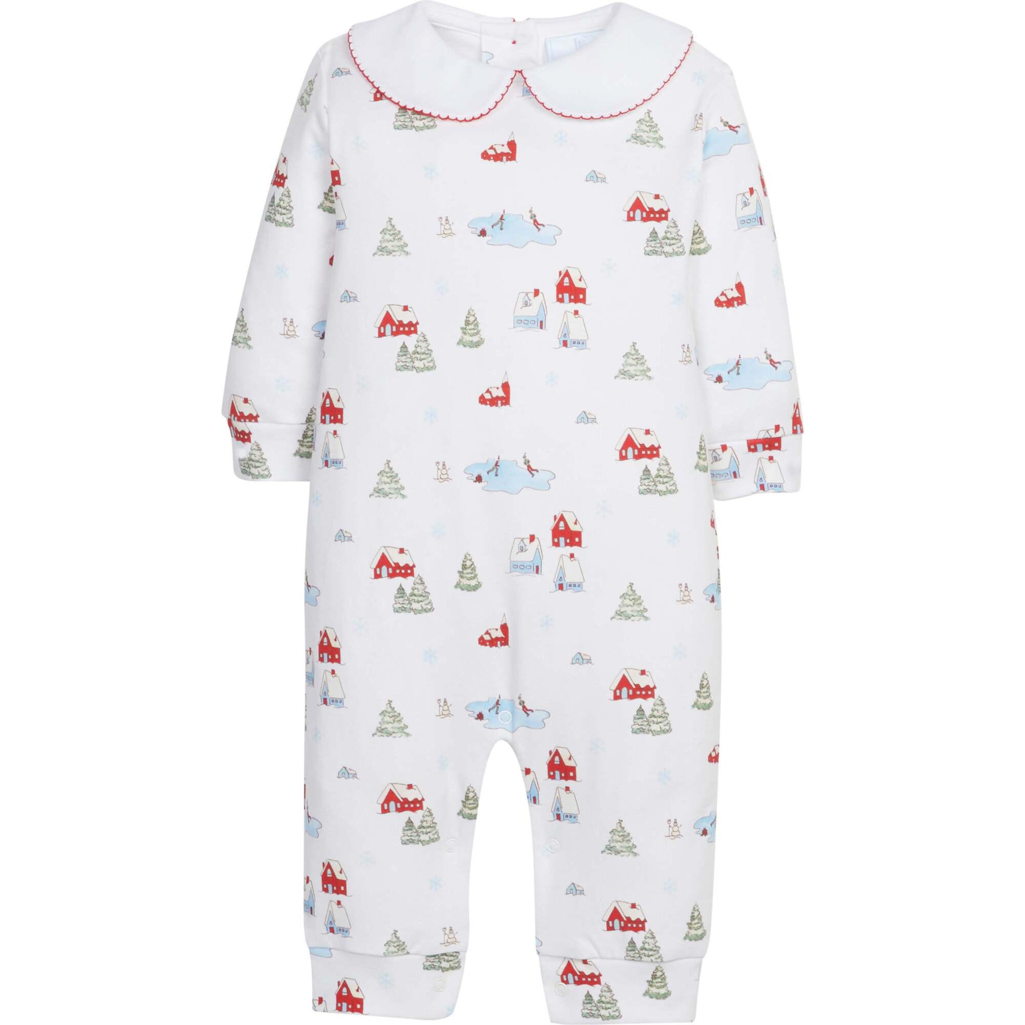 Printed Playsuit, Christmas Village - Pajamas - 1
