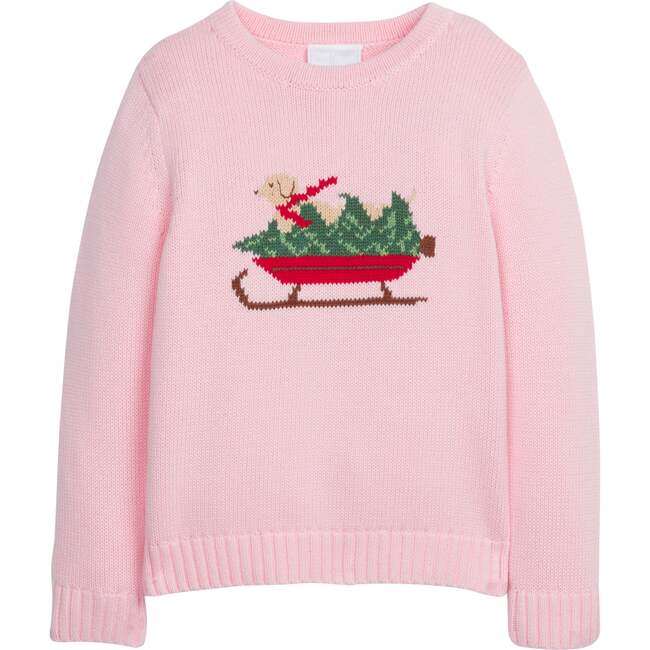 Intarsia Sweater, Pink Holiday Lab