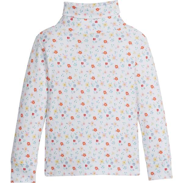 Printed Turtleneck, Ditsy Floral Little English Tops
