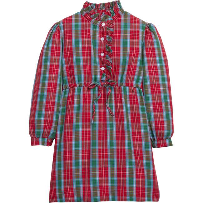 Ruffled Shirt Dress, Highlands Tartan