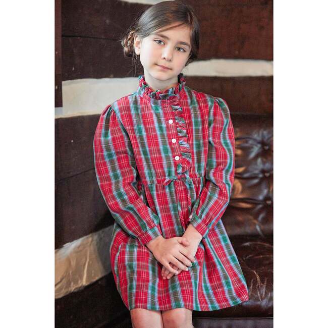 Ruffled Shirt Dress, Highlands Tartan - Dresses - 2