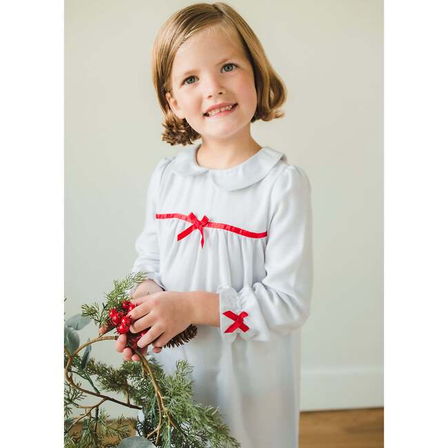 Classic Nightgown, White with Red Bow - Pajamas - 2