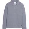 Long Sleeve Polo, Navy Stripe - Polo Shirts - 1 - thumbnail