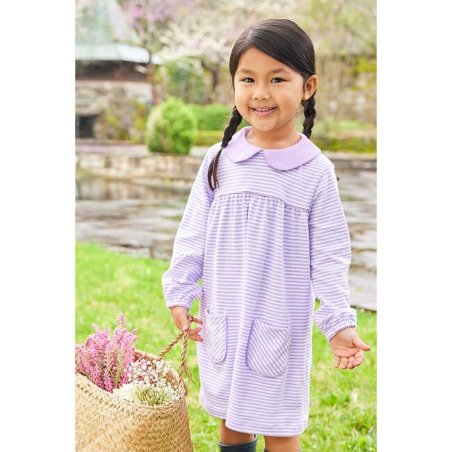 Evelyn Dress, Lavender Stripe - Dresses - 2