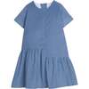 Asymmetrical Jillian Dress, Stormy Blue Corduroy - Dresses - 1 - thumbnail