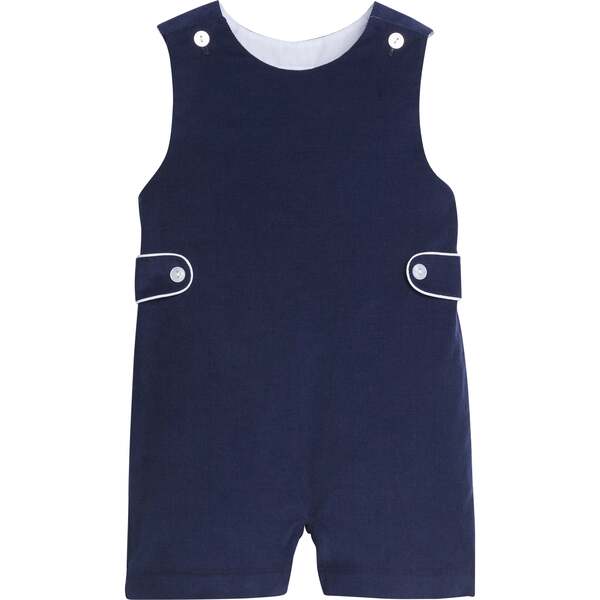 Corduroy Button Tab Sleeveless John John OnePiece, Navy Little