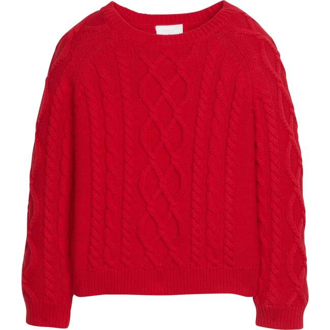 Cable Knit Sweater, Red