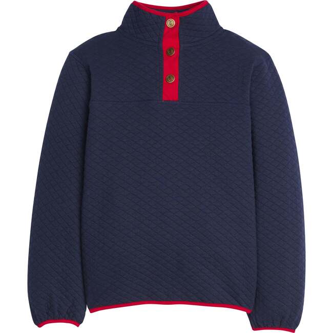 Classic Quilted Pullover, Navy / Red