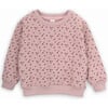 Girls Small Floral Print Cotton Round Neck Long Sleeve Sweatshirt, Pink - Sweatshirts - 1 - thumbnail