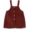 Cinnamon Poppy Cotton Corduroy 2-Back Pocket Pinafore Dress, Brown - Dresses - 1 - thumbnail