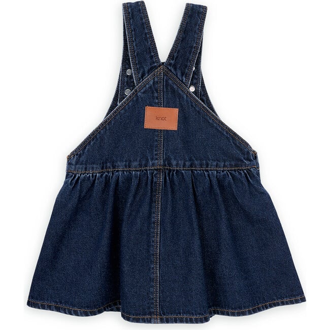 Leticia Cotton Denim Adjustable Straps Sleeveless Pinafore Dress, Blue - Dresses - 3