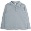 Gaspard Cotton Classic Collar Long Sleeve Button Polo Shirt, Blue - Polo Shirts - 1 - thumbnail