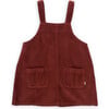 Cinnamon Poppy Cotton Corduroy 2-Back Pocket Pinafore Dress, Brown - Dresses - 3