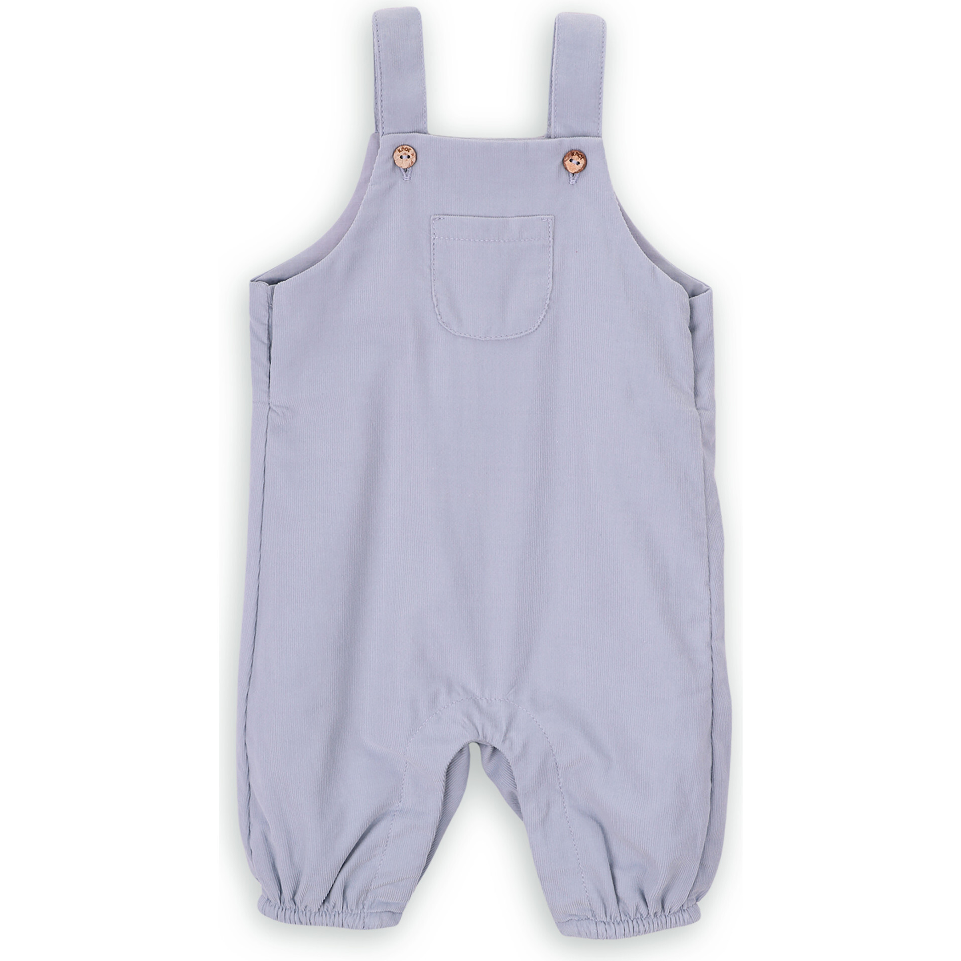 Babys Page Cotton Corduroy Adjustable Straps Chest Pocket Jumpsuit, Blue - Jumpsuits - 1