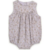 Babys Carolina Corduroy Floral Print Round Neck Button Romper, Multicolors - Rompers - 1 - thumbnail