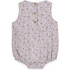 Babys Carolina Corduroy Floral Print Round Neck Button Romper, Multicolors - Rompers - 2