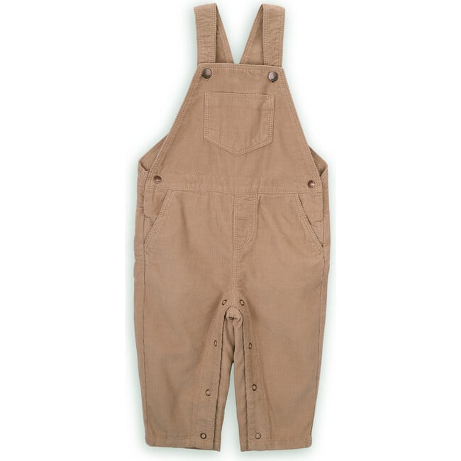 Babys Shawn Cotton Corduroy Adjustable Straps Hidden Snap Pocket Overalls, Beige