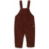 Babys Hendra Cotton Corduroy Adjustable Straps Hidden Snap Jumpsuit, Brown - Jumpsuits - 3