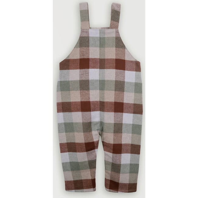 Babys Stacy Plaid Flannel Adjustable Straps Hidden Snap Pocket Jumpsuit, Multicolors - Jumpsuits - 3