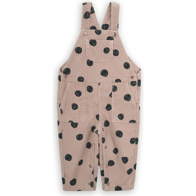 Babys Casper Print Cotton Corduroy Adjustable Straps Snap Overalls, Beige