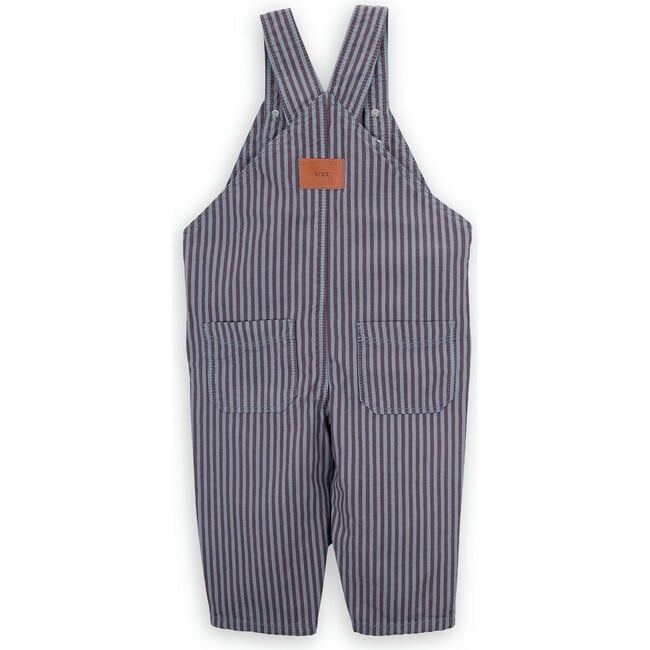 Steve Striped Cotton Twill Adjustable Straps Hidden Snap Pocket Overalls, Multicolors - Overalls - 3