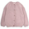 Babys Fay Wool Round Neck Long Sleeve Button-Up Cardigan, Pink - Cardigans - 1 - thumbnail