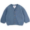 Babys Joss Wool V-Neck Long Sleeve Button-Up Cardigan, Blue - Cardigans - 1 - thumbnail