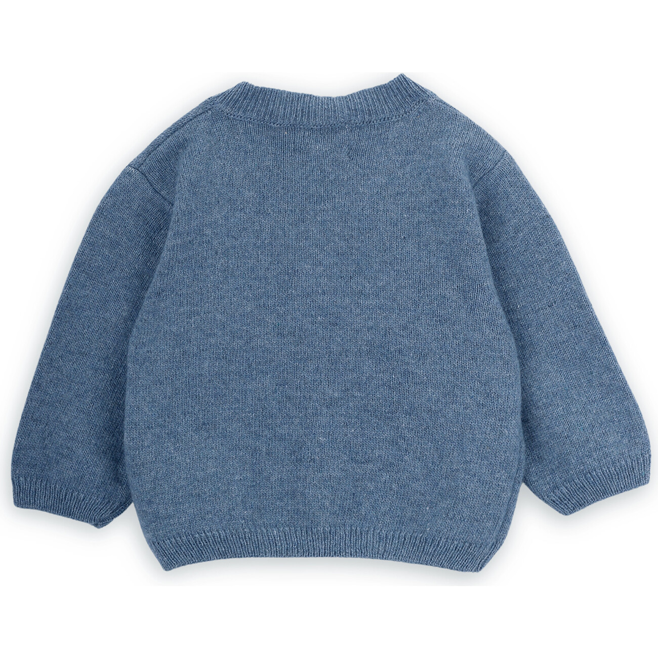 Babys Joss Wool V-Neck Long Sleeve Button-Up Cardigan, Blue
