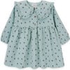 Julie Cotton Corduroy Ruffle Collar Long Sleeve Button Dress, Green - Dresses - 1 - thumbnail