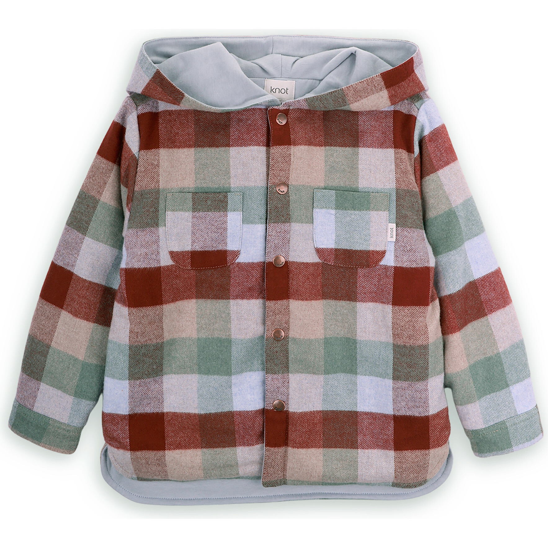 Joanatan Plaid Flannel Long Sleeve Hood Patch Pocket Coat, Multicolors - Coats - 1