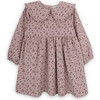 Peggy Floral Print Cotton Corduroy Ruffle Collar Long Sleeve Dress, Pink - Dresses - 1 - thumbnail