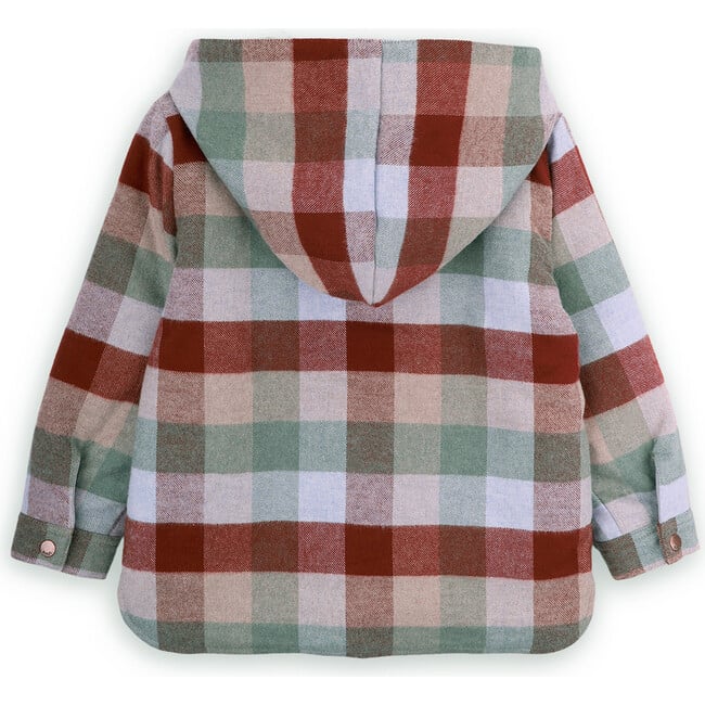 Joanatan Plaid Flannel Long Sleeve Hood Patch Pocket Coat, Multicolors - Coats - 3