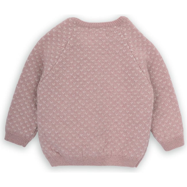 Babys Lolo Merino Wool Knit Shoulder Button Long Sleeve Sweater, Pink - Sweaters - 3