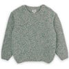 Nile Cotton Wool Knit Round Neck Long Sleeve Sweater, Green - Sweaters - 1 - thumbnail