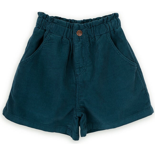 Girls Nora Cotton Corduroy Elastic Waist Patch Pocket Shorts, Navy