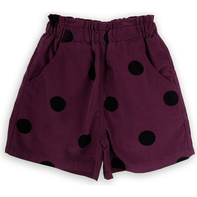 Girls Lore Cotton Corduroy Elastic Waist Patch Pocket Shorts, Burgundy