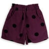 Girls Lore Cotton Corduroy Elastic Waist Patch Pocket Shorts, Burgundy - Shorts - 1 - thumbnail