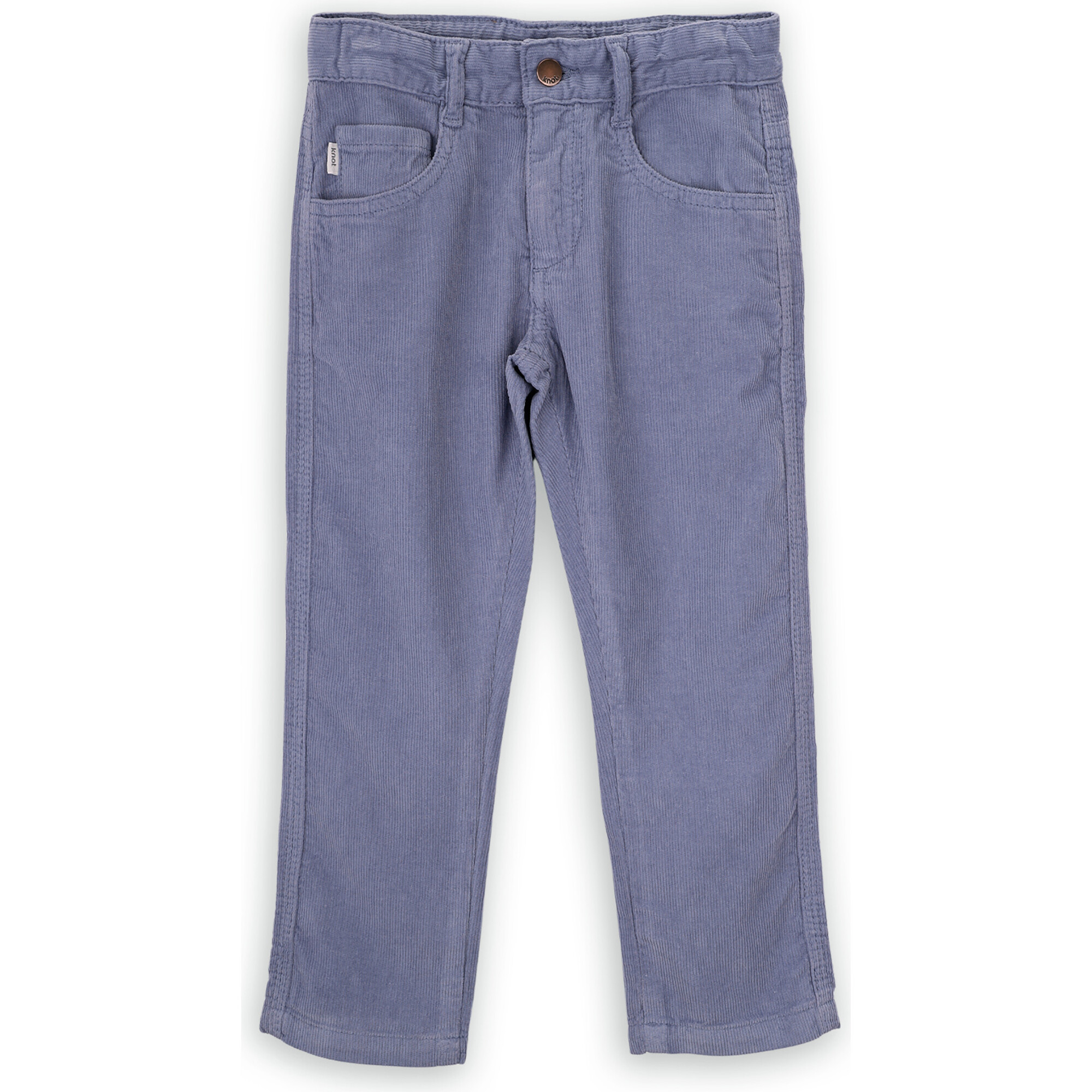 Jake Cotton Corduroy Adjustable Elastic Waist 5-Pocket Trousers, Blue - Pants - 1