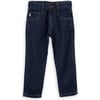 Jake Cotton Denim Adjustable Elastic Waist 5-Pocket Pants, Blue - Pants - 1 - thumbnail